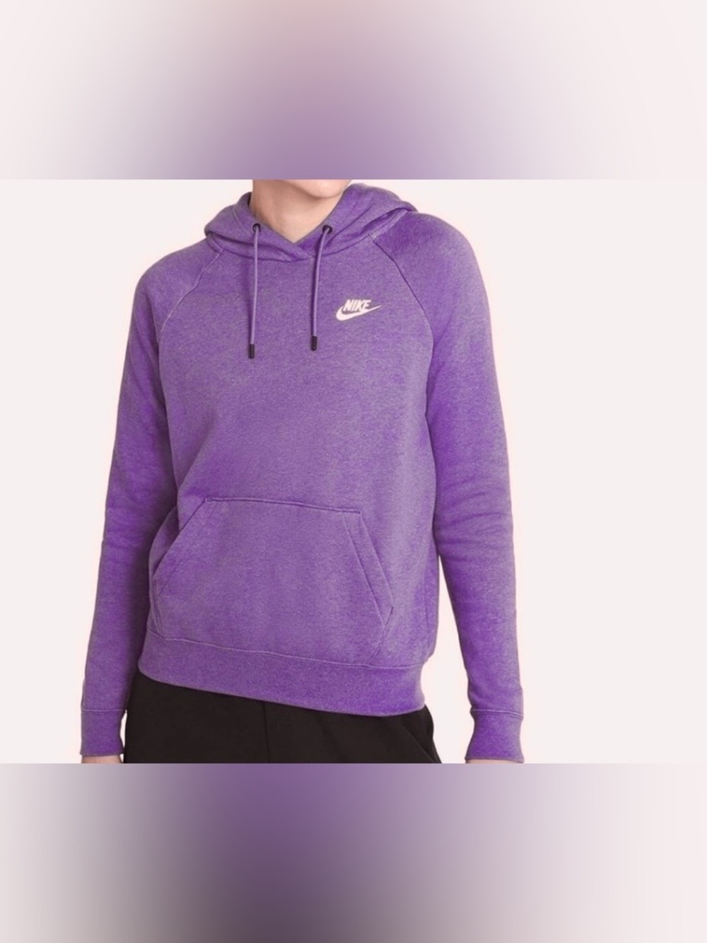 Nike Purple Drawstring Hoodie with White Logo Tag